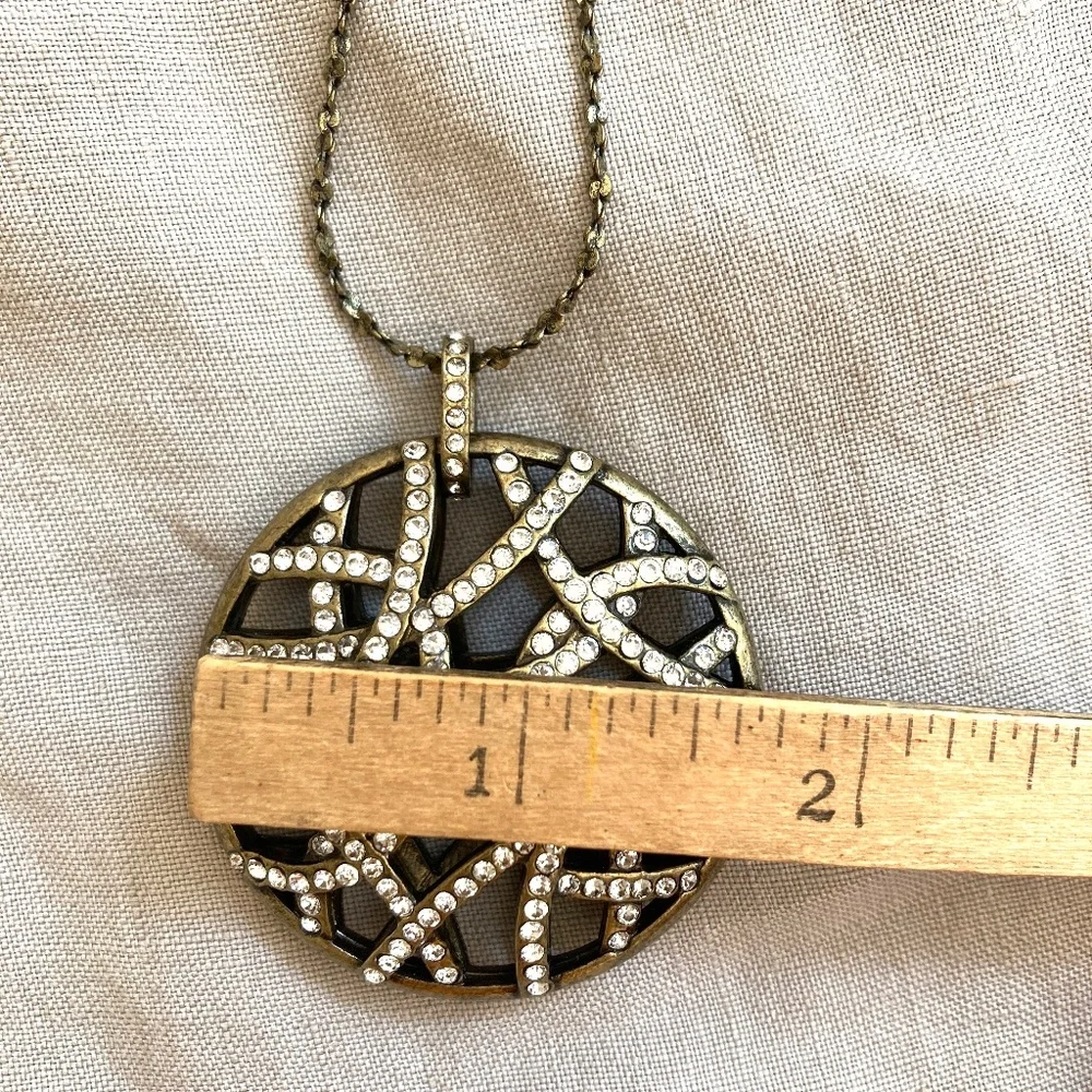 necklace round puff pendant 1 6/8